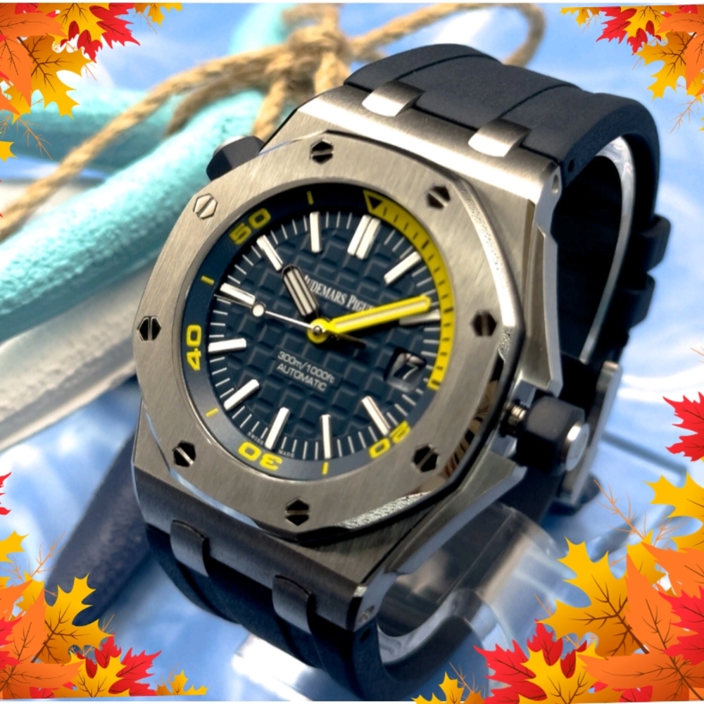 Audemars Piguet Blue & Yellow  Watch with Yellow Highlights NO BOX